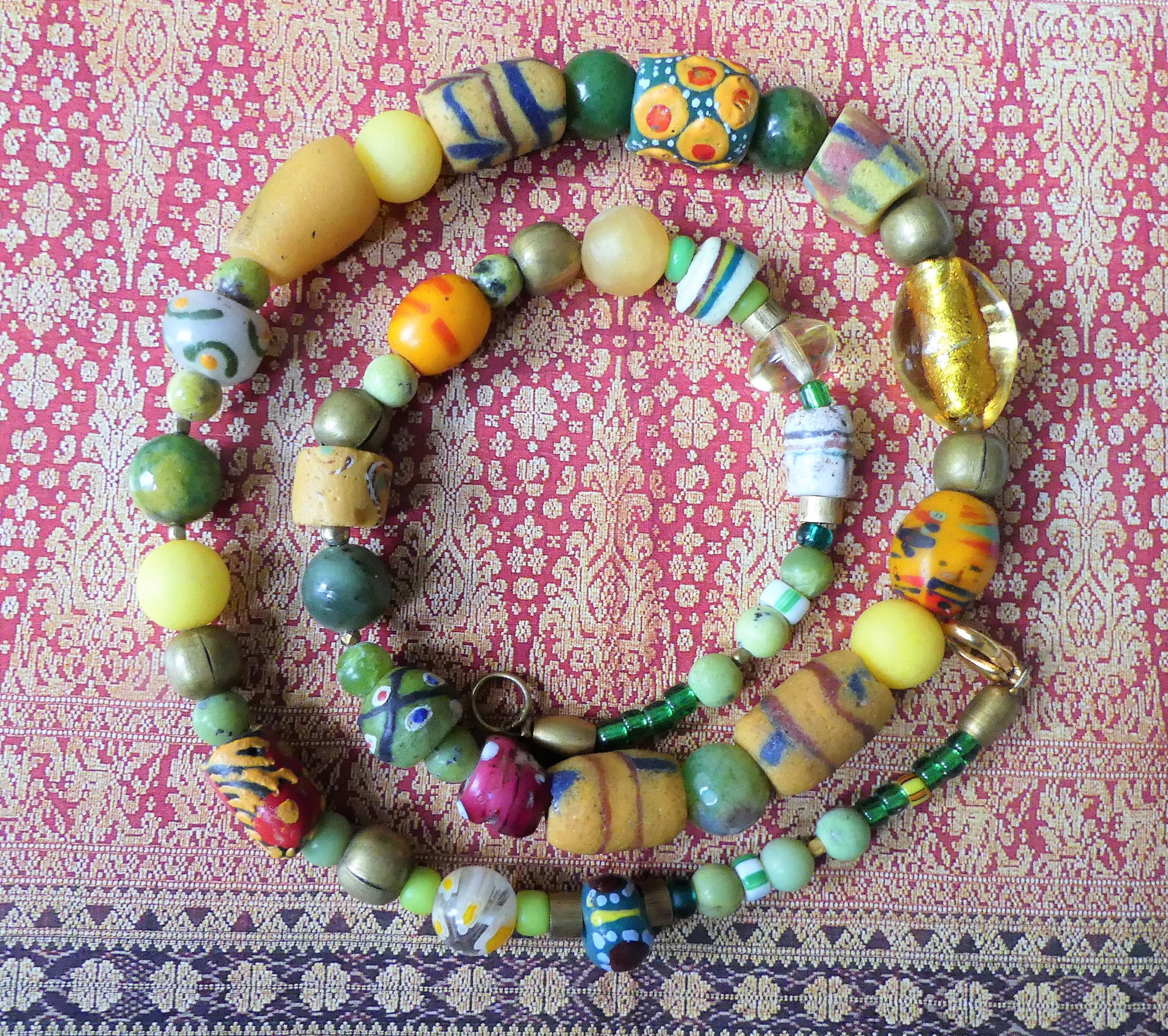 Recycled glass beads African powder glass trade beads multicolored Krobo Ghana 