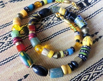 Afrikanische Glasperlen, Millefiori, alte venezianische Glasperlen, Murano Trade Beads, Ethno Schmuck, Ostergeschenk, Geschenk für Sie