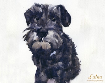 Custom pet portrait Watercolor pet portrait dog portrait Custom pet painting Custom dog portrait Original watercolor painting