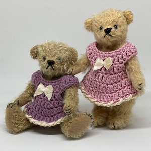 Cute original cotton handmade dress for bear or doll 12 cm size