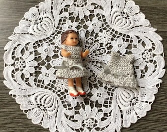 Nice crocheted dresses for Ari doll of 7.5 cm