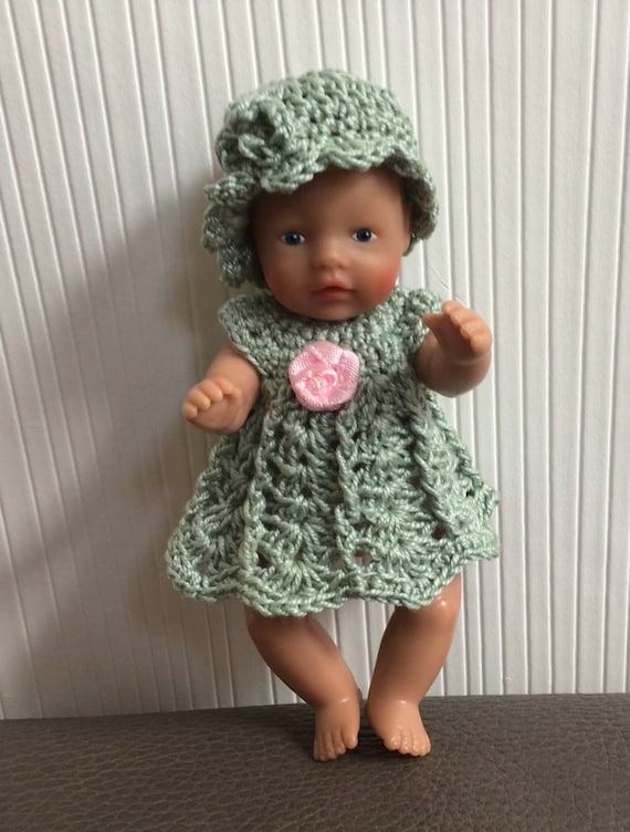 Baby Born Doll With Crochet Dress and Hat Etsy