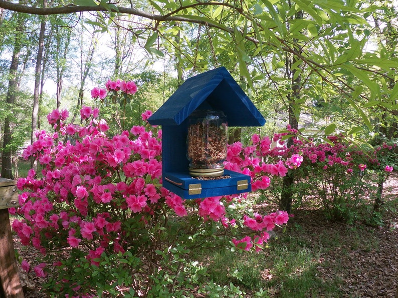 These Bird Feeders work Easy to Fill, Easy to Clean Feed the birds with this handcrafted Mason Jar time tested bird feeder image 4