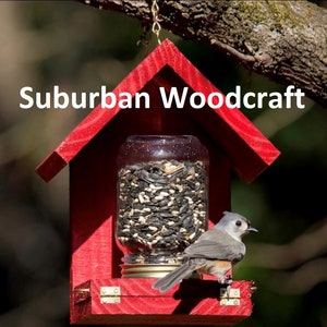 These Bird Feeders work Easy to Fill, Easy to Clean Feed the birds with this handcrafted Mason Jar time tested bird feeder image 1