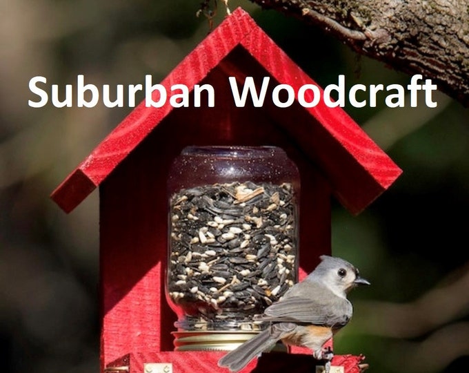 Featured listing image: These Bird Feeders work! Easy to Fill, Easy to Clean - Feed the birds with this handcrafted Mason Jar time tested bird feeder!