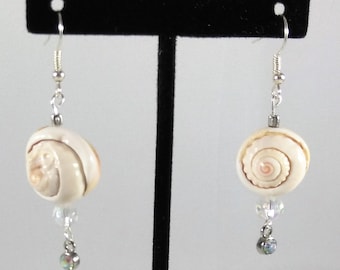 Pretty Recycled Florida Shell Fishhook Dangle Earrings Several Styles Available!