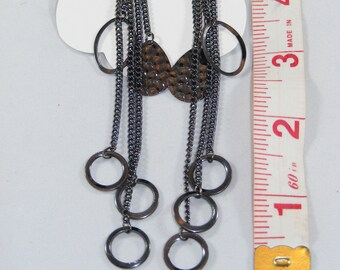 Geometric Gunmetal Cluster Earrings