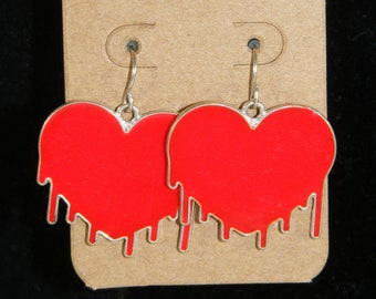Red Bleeding Heart Earrings