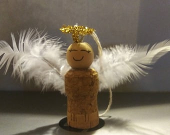 Upcycled Wine Cork Angels - Holiday Ornament - Decoration - Gift