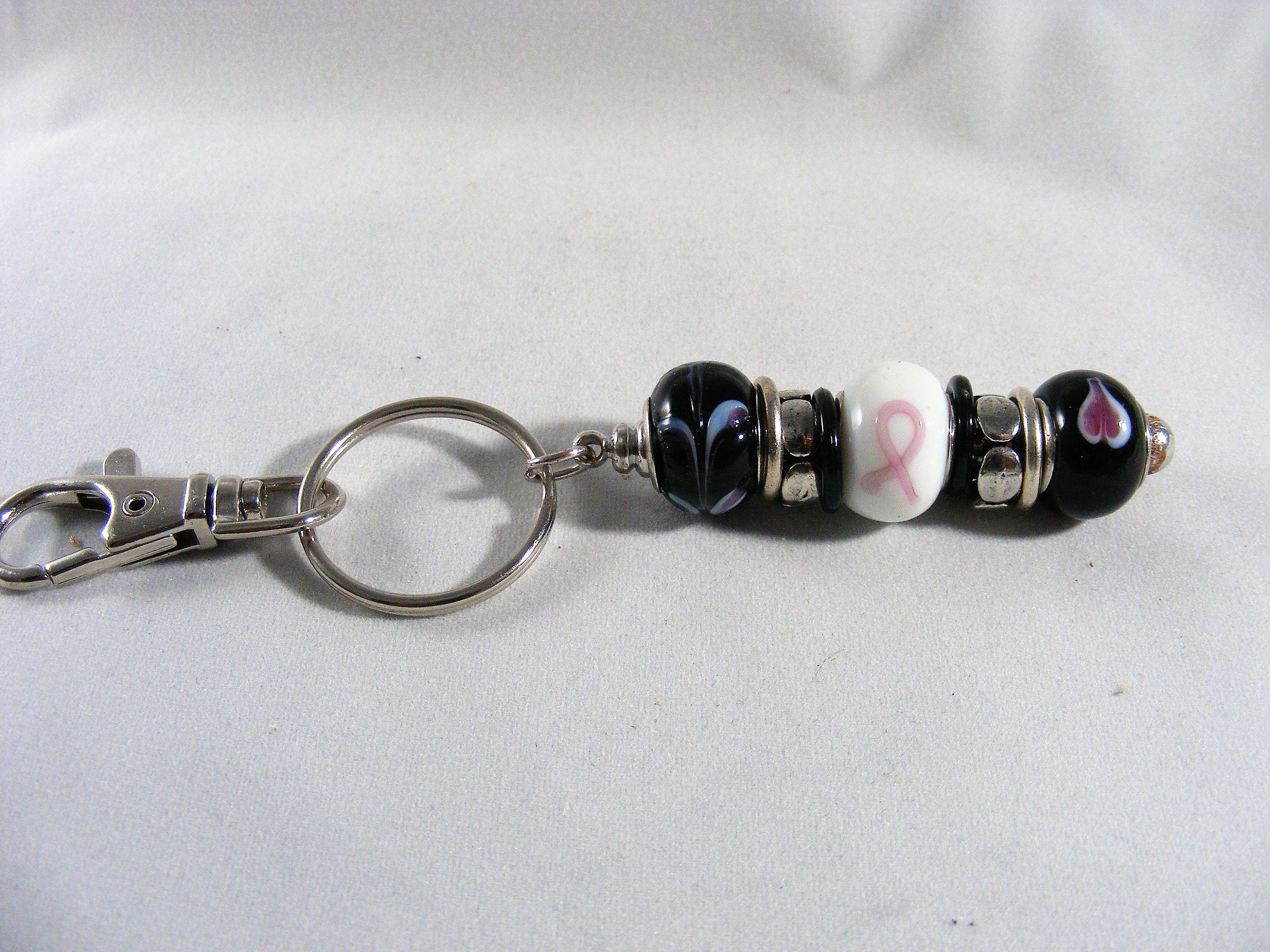 Silver Pandora Style Beaded Keychains Several Styles Breast Etsy