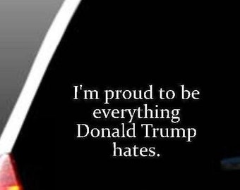I'm Proud to be Everything Donald Trump Hates Car Window Decal; Anti-Trump Decal; Anti-MAGA Decal