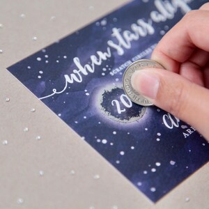 SAMPLE Scratch Off Card Save the Date Invite Celestial Country Outdoor Wedding Starry Night Sky When Stars Align image 3