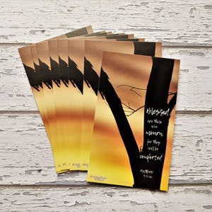 Schrift Teilen Karten Sets Gottes Trost Bibel Vers Speicher Christlichen Segen Matthäus 5: 4 Evangelium Geschenkanhänger Business Palm Cards