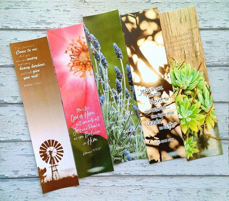 Printable Scripture Quote Succulent Bookmark Set X5 Download Bible ...