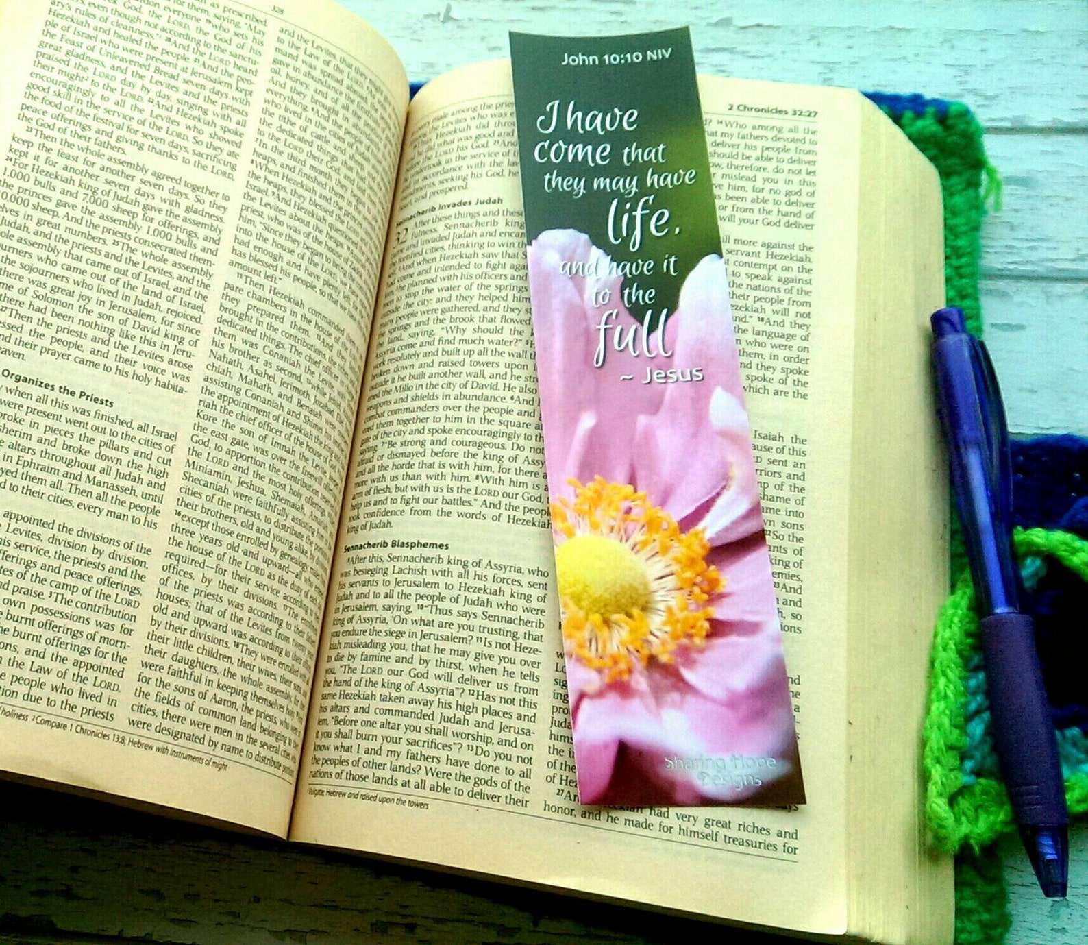 Bible Verse Flower Photo Bookmark Set X5 Scripture Memory Set Bible