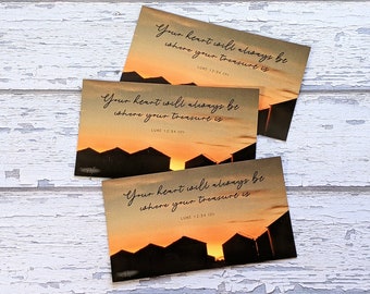 3x Magnets Set Hope Scripture Photo Holder Christian Quote Sunset Silo Tank Treasure Bible Verse Luke 12:34 Kitchen Rural Australia