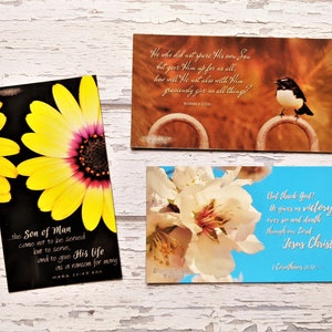 3x Glaube Zitat Magnete Set Christliche Schrift Fotohalter Gelbe Blume Bachstelze Vogel Erhebend Bibel Vers Markierung Römer Korinther Küche