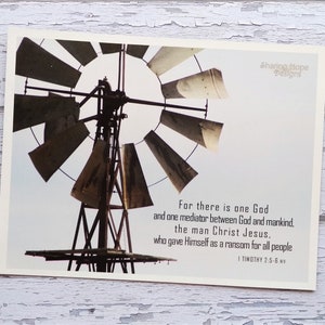 Australian Windmill Fridge Magnet Christian Country Kitchen Religious Photo Gift Bible Verse 1 Timothy 2:5-6 Scripture Faith Quote Art
