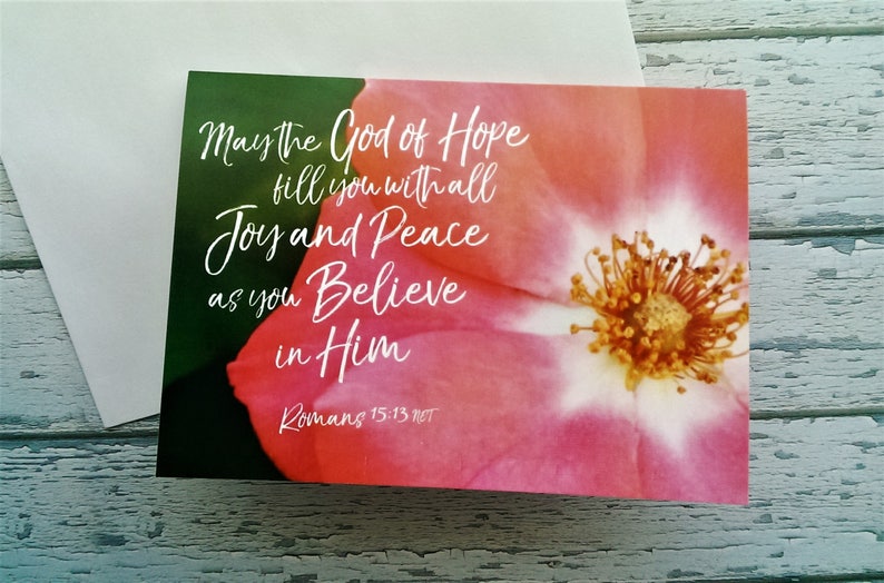 Ensemble De Cartes De Noël Verset Biblique X2 Rouge Fleur Etsy