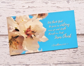 3x Small Blossom Faith Quote Magnets Christian Scripture Blue Floral Photo Holder White Flower Uplifting Bible Verse Corinthians Kitchen
