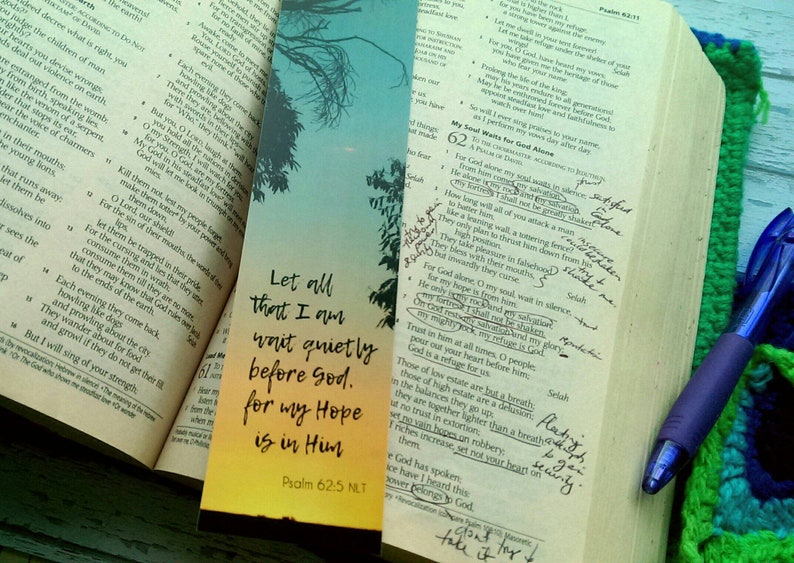 Bible Verse Flower Photo Bookmark Set X5 Scripture Memory Set Bible