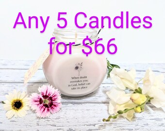 Any 5x Candles | Soy Container Candles | LOVE LIKE JESUS Pastel Colours | Christian Women Gifts | Subtle Fragrances Fruity Spicy