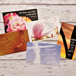 Set mit 5 kleinen Schriftkarten Gottes Gnade Segen Trost Hoffnung Bibel Vers Erinnerung Christliches Evangelium Geschenkanhänger Versprechen Ermutigung Palme