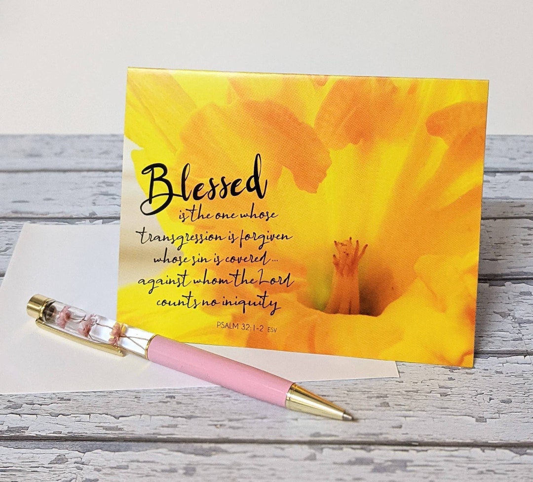 2x Blessed Daffodil Scripture Verse Card Floral Photo Art Flower Mother