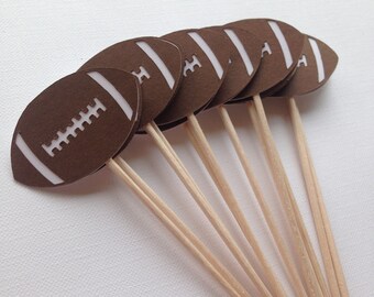 Football cupcake toppers