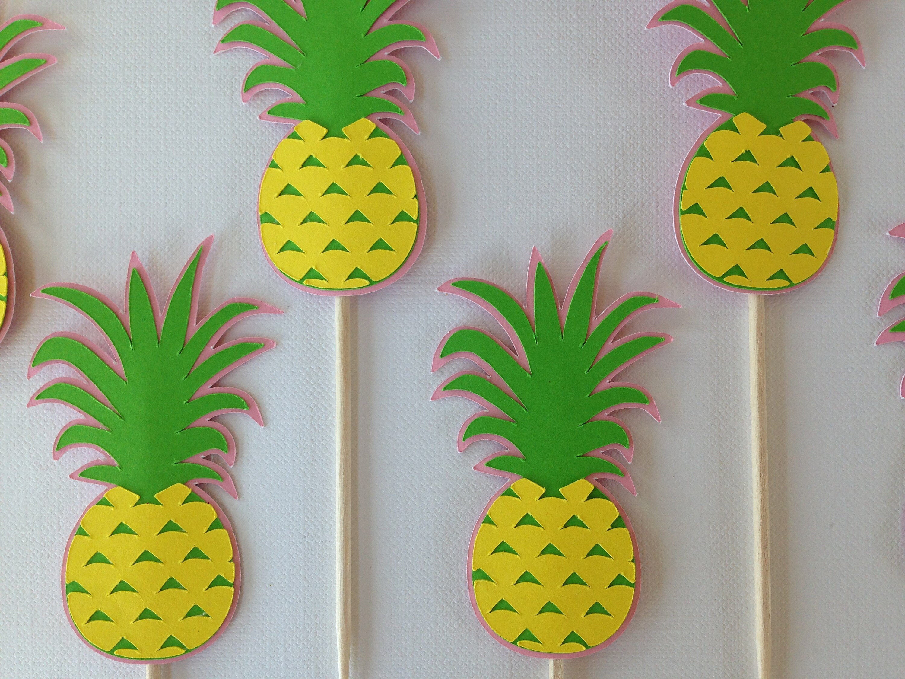 Pineapple cupcake toppers | Etsy