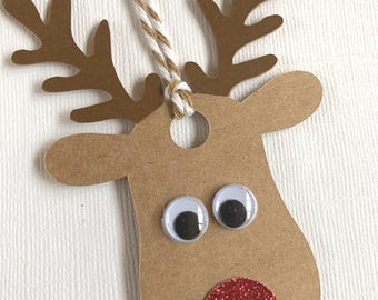 Rudolf the red nosed reindeer favor tags/gift tags