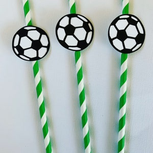 Soccer ball party straws