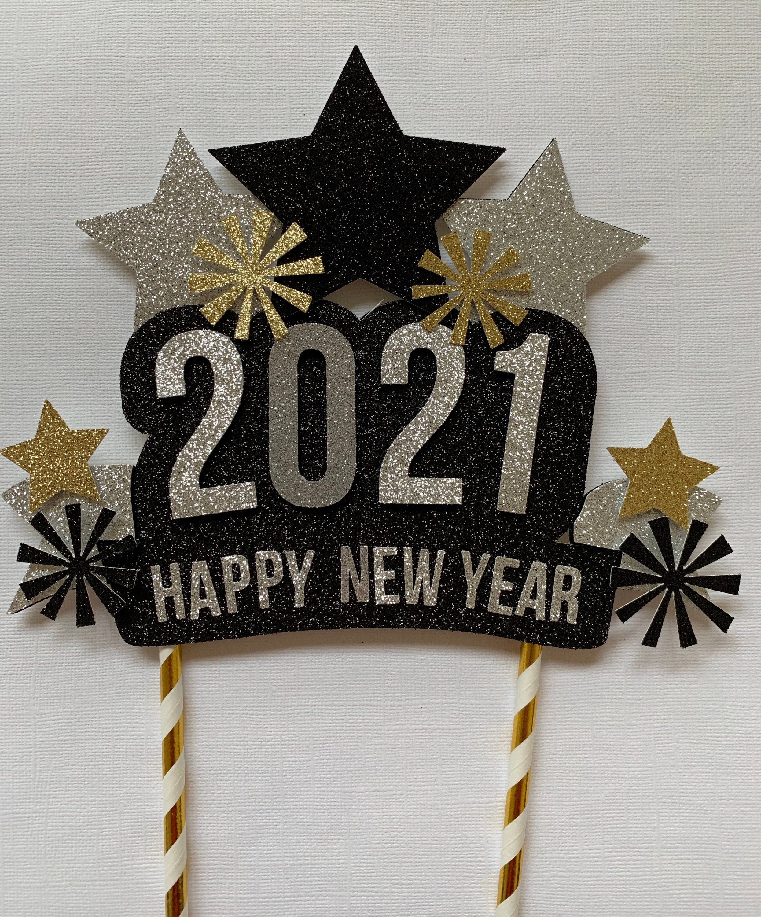 Happy New Year cake topper 2021 | Etsy