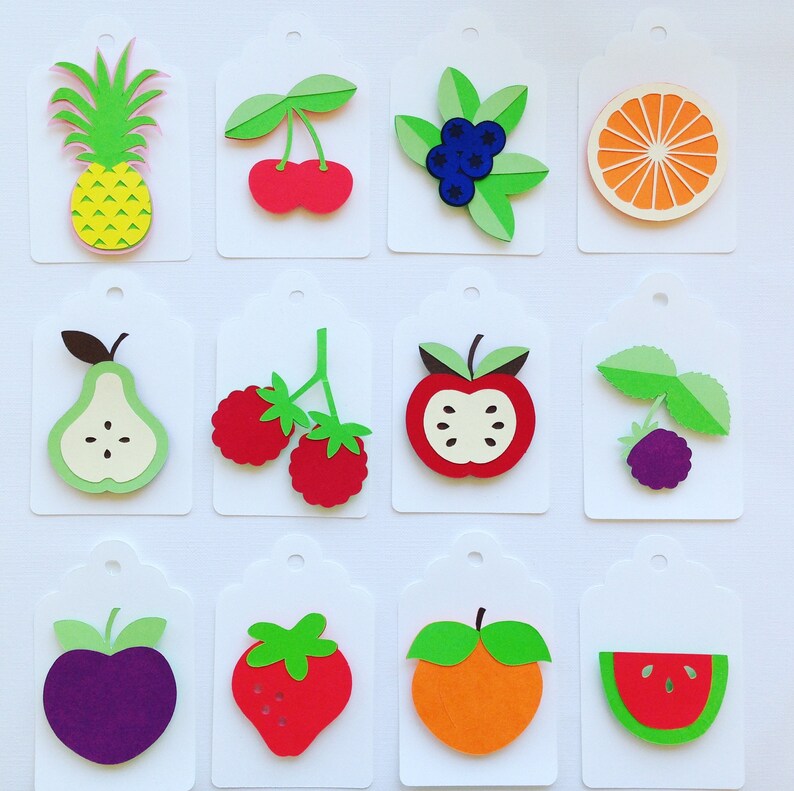 Fruit gift tags/party favor tags | Etsy