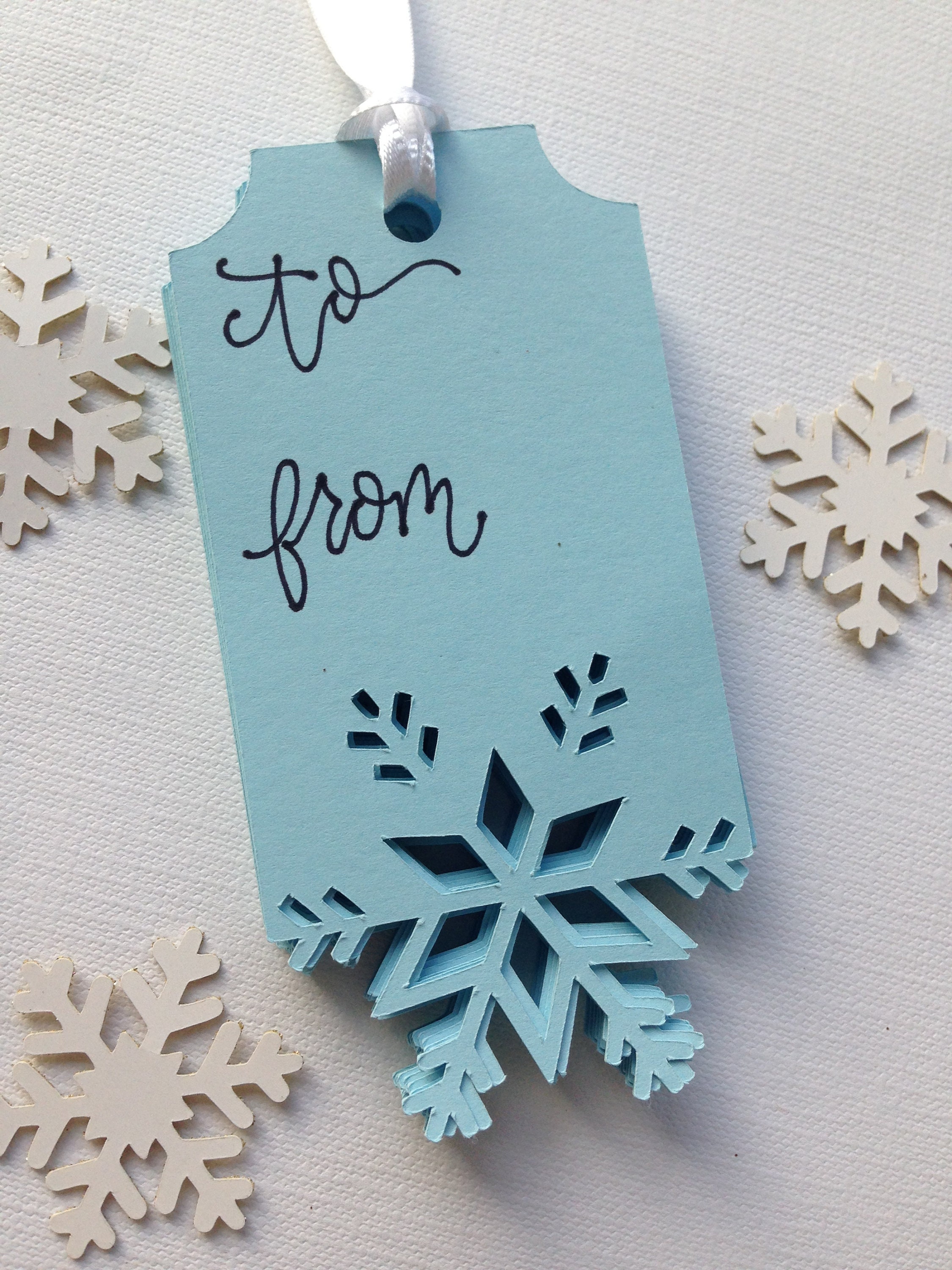 Snowflake gift tags Etsy