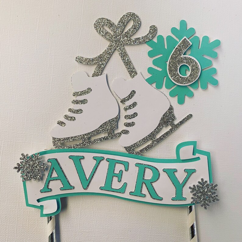 Ice Skating Cake Topper With Name and Birth Year Etsy