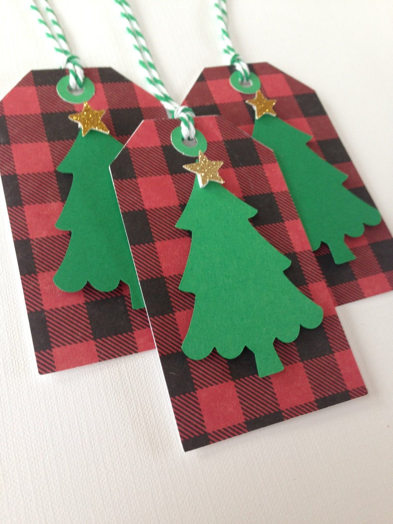 Buffalo Check Christmas tree gift tags Etsy
