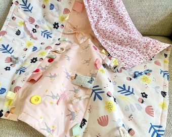 Spielmatte Aktivität Decke Krabbeldecke für Baby Mädchen rosa