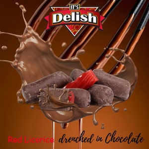 Trocitos de regaliz de fresa cubiertos de chocolate de Its Delish, 10 libras imagen 7