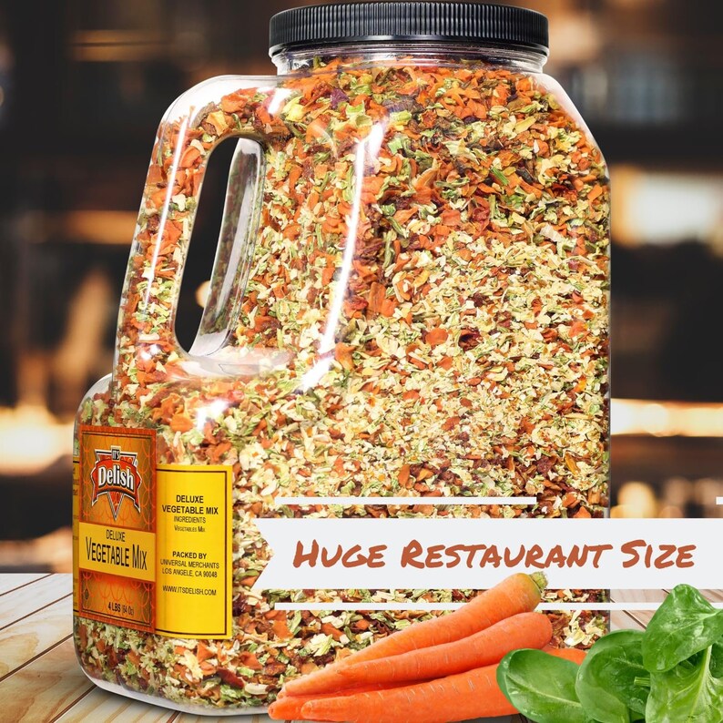 Deluxe Dried Vegetable Soup Mix by Its Delish, 4 LB Restaurant Gallon