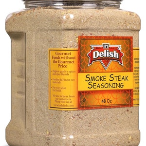 Smoke Steak Seasoning by It&#39;s Delish, 48 OZ Jumbo Container | Gourmet Bulk Spices and Beef Dry Rub for Grilling Meat, Ribs, Chicken,...