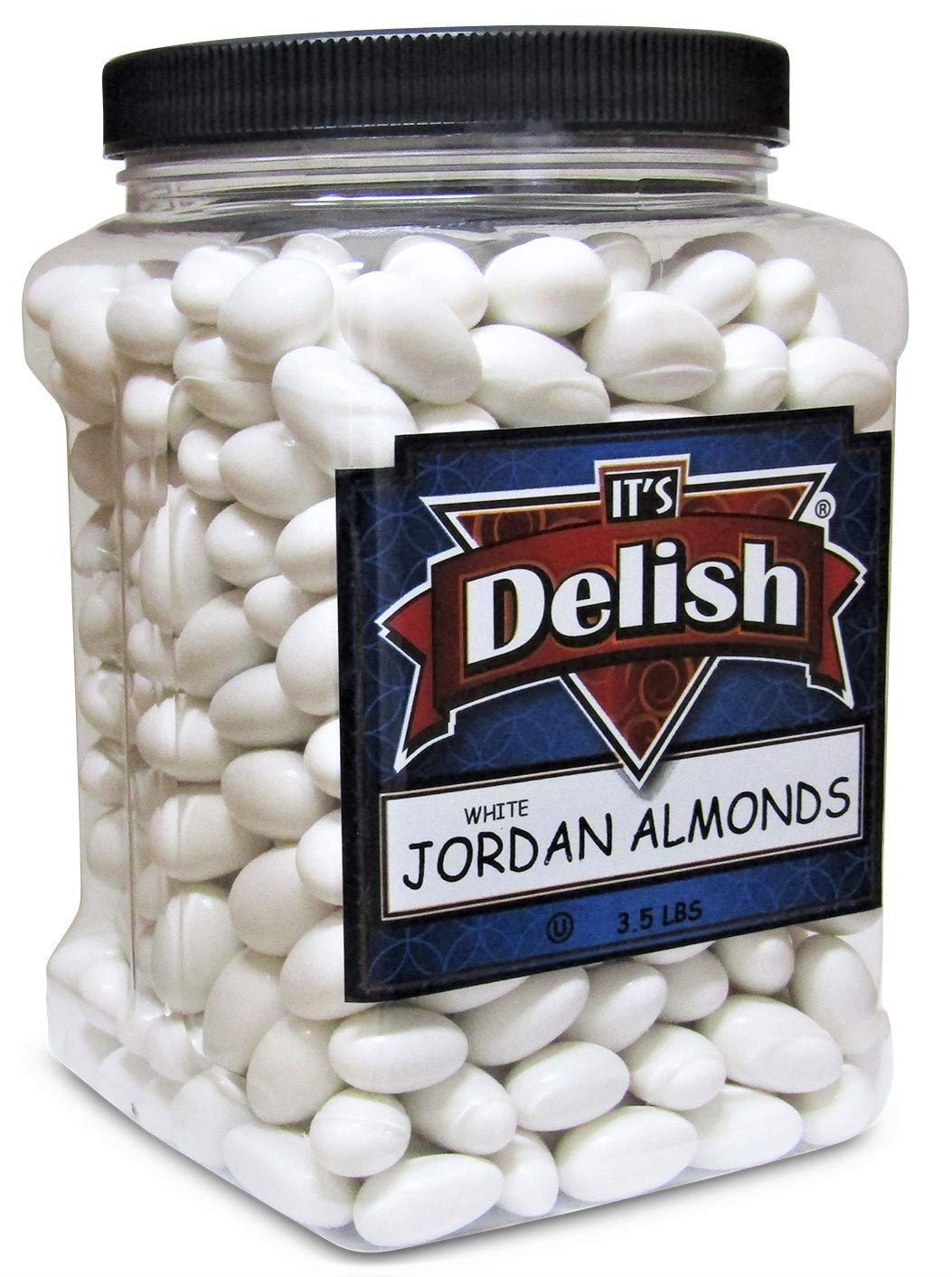 White Jordan Almonds by Its Delish, 3.5 lbs Jumbo Container Kosher