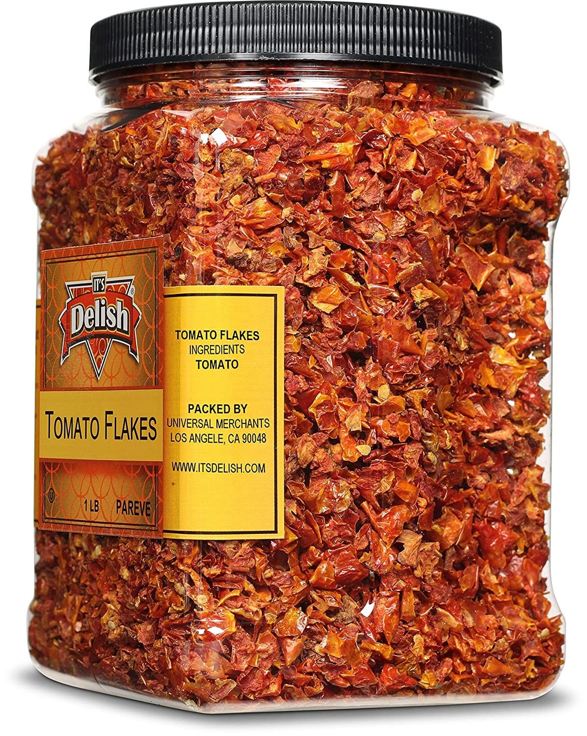 Premium Dried Tomato Flakes by Its Delish 16 OZ Jumbo Reusable