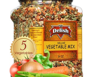 Deluxe Dried Vegetable Soup Mix by Its Delish, 24 Oz (1.5 Lb) Jumbo Container of Dehydrated Vegetables