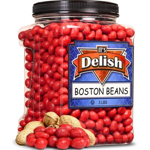 Classic Boston Baked Beans Candy Coated Peanuts by It's Delish,  3 LBS Jumbo Reusable Container - Sealed Packing for Birthday Parties,...