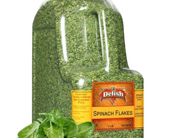 Gourmet Chopped Dried Spinach Flakes by Its Delish, 1 lb Bulk Restaurant Gallon Size Container Jug with Handle – Premium Natural...