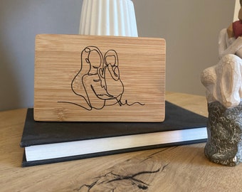 Holzkarte {Mutter und Tochter LIEBE} Muttertag Geschenk, Holzschild, Karte