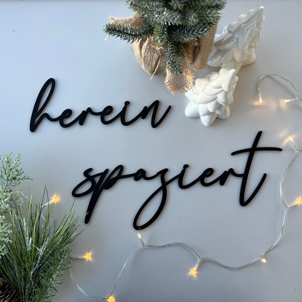 Schriftzug holz herein spaziert Etsy.de