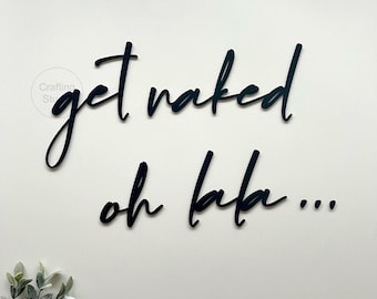 3D wall sticker "get naked - oh lala..." for hanging