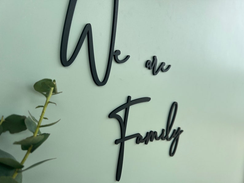 Black wooden lettering We are Family wall decoration to match photo collage image 3